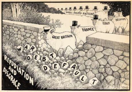 Winsor McCay - War Debt Editorial Cartoon Illustration Original Art (c.1930). | Heritage