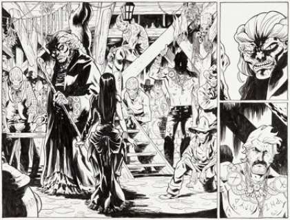 Bryan Hurtt The Sixth Gun #22 Story Page 20 and #29 Double Spread Pages 22-23 Original Art Group of 3 (Oni Press, 2012-13). (Total: 3 Original Art)
