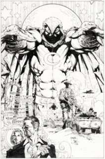 David Finch and Danny Miki Moon Knight #3 Cover Original Art (Marvel, 2006).
