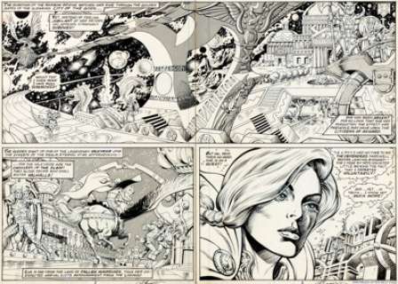 Ed Hannigan and Bruce Patterson The Defenders #66 Double Page Spread 2-3 Original Art (Marvel, 1978). | Heritage