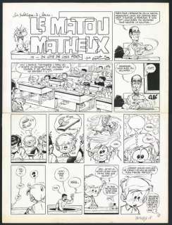 Marcel Gotlib - Planche originale n°1 pour l‘histoire complète en 8 pages en hommage Ã  Fred, l‘auteur de Philémon "Le Matou Matheux ou du côté de chez Fred" - Tome 2 - Rubrique-Ã€- Brac