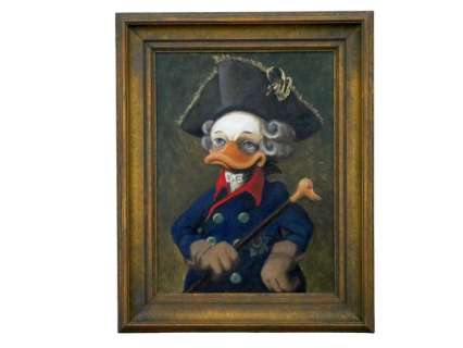 Prof. Volker Schönwart | Duckomenta - "Fridericus Ducks, Herrscher aller Mäuse" - acrylic duck portrait of Frederick the Great of Prussia - (2022) | Catawiki