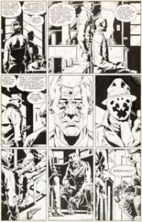 Dave Gibbons and John Higgins Watchmen #5 Story Page 24 Original Art with Matching Production Color Guide (DC, 1987). (Total: 2 Items)