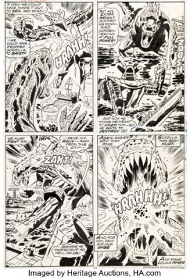 Herb Trimpe and Fred Kida Godzilla #8 Red Ronin Story Page 13 Original Art (Marvel, 1978).