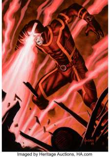 Joe Jusko Marvel Masterpieces 2016 Limited Edition Holofoil #6 Cyclops Trading Card Illustration Original Art (Upper Deck/Marvel, 2016). | Heritage