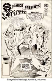 Rich Buckler and Dick Giordano DC Comics Presents #34 Superman and the Shazam! Family Cover Original Art (DC, 1981). | Heritage