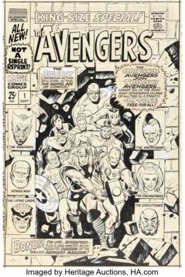 Don Heck and George Roussos (attributed) The Avengers Annual #1 Cover Original Art (Marvel, 1967). | Heritage