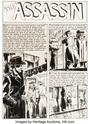 George Evans Shock SuspenStories #17 "The Assassin" Complete 6-Page Story Original Art (EC, 1954). (Total: 6 Original Art)