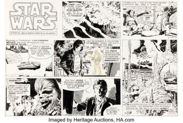 Al Williamson Star Wars Sunday Comic Strip Original Art dated 3-22-81 (LA Times Syndicate, 1981). | Heritage