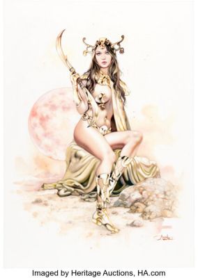 Arantza Sestayo - Dejah Thoris Painting Original Art (undated).