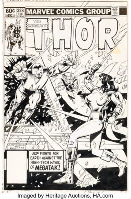 Alan Kupperberg and Vince Colletta Thor #328 Cover Original Art (Marvel, 1983). | Heritage
