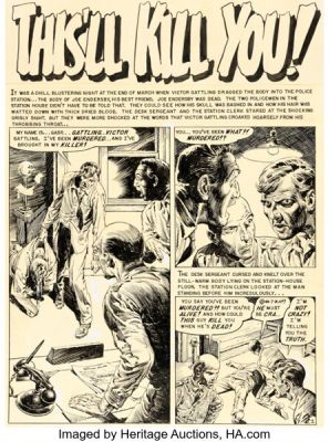 Reed Crandall Crime SuspenStories #23 Complete 8-Page Story Original Art (EC, 1954). (Total: 8 Original Art)