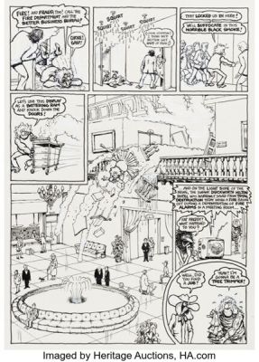 Gilbert Shelton and Dave Sheridan High Times Magazine #27 Fabulous Furry Freak Brothers Story Page 3 and Production Color Original Art (Trans-High Corporation, 1977). (Total: 2 Original Art)