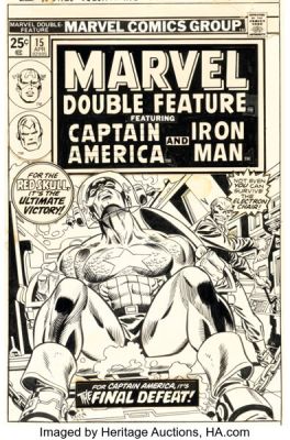 Gil Kane and Frank Giacoia Marvel Double Feature #15 Captain America Cover Original Art (Marvel, 1976). | Heritage