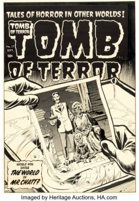 Howard Nostrand Thrills of Tomorrow #17 Cover Original Art (Harvey, 1954).