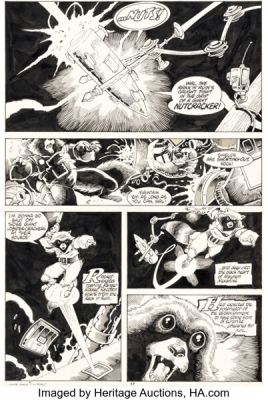 Mike Mignola and Al Gordon Rocket Raccoon #1 Story Page 17 Original Art (Marvel, 1985).
