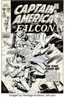 John Romita Sr. Captain America #140 The Gargoyle Cover Original Art (Marvel, 1971). | Heritage