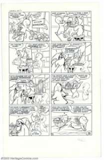 Steve Mufatti - Original Art for Casper, the Friendly Ghost #20, Story page 5 (Harvey, 1954). This is the last -