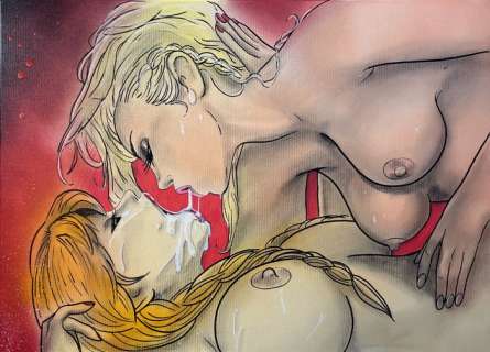 Alvin Silvrants | Frozen sisters Elsa & Anna sharing - Original drawing in colour by Alvin Silvrants | Catawiki