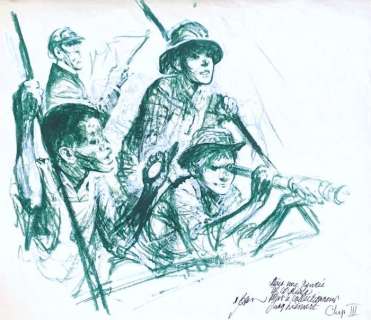 Follet, René | Follet, René - Dessin original - Scoutisme - (1993) | Catawiki