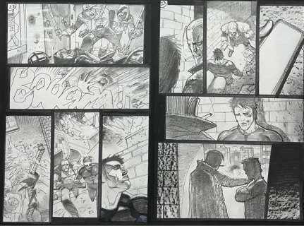 Simon Bisley | 13 Coins 2 - Simon Bisley - 2 x Original Pages - Fighting! Horror! - Exemplaire unique - (2014) | Catawiki