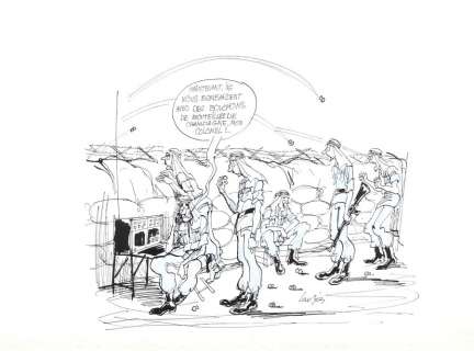 Lauzier | La Tranchée, illustration Ã  l’encre de Chine et… | Millon