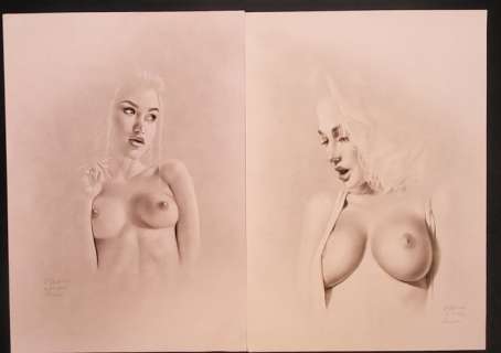 Juliana Ovsyanko - 2x original artworks "Blondes" - Exemplaire unique - (2022/2023) | Catawiki