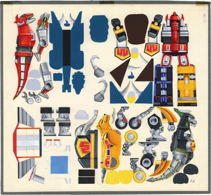 Two Hand-Drawn Color Illustration of"Kyoryu Sentai Zyuranger " by noichiro Sekiguchi. | Mandarake (Big Web)