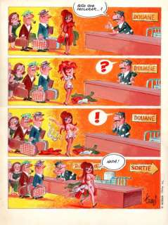 Tran - 1 Original colour page - Sexy Douane - 1976 | Catawiki