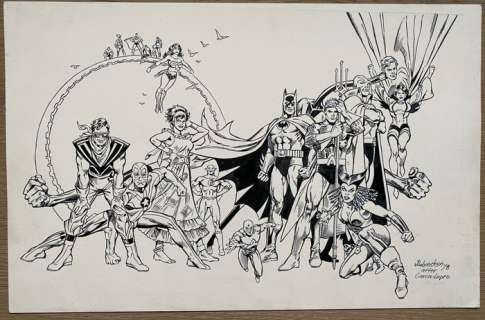 Rubinstein, Joe - 1 Original drawing - Justice League of America - (After JL Garcia López) | Catawiki