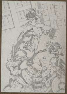 Davila, Sergio - 1 Original drawing - The Avengers - Fight scene | Catawiki