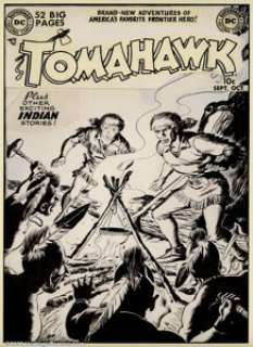 Historic Cover Artwork Fred Ray - Original Cover Art for Tomahawk #1 (DC, 1950). We are very pleased to offer this - | Heritage