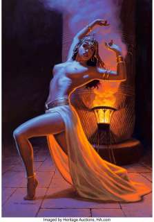 Greg Hildebrandt (American, 1939) Bettie Page Acrylic on canvas laid on Archival foam core 34 x 23-5/8 inches (86.4 x...