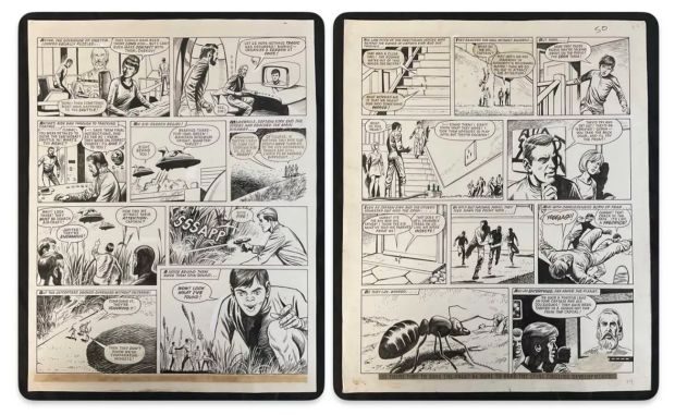 Lot 404 - STAR TREK - A pair of original black and white comic book art pages from the British comic VALIANT | Excalibur Auctions