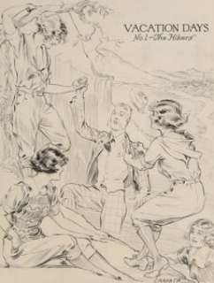 Glenn Cravath (American, 1897-1964). Vacation Days-The Hikers, New York Tribune illustration, July 1923. Ink and pencil ... (Total: 2 Items) | Heritage
