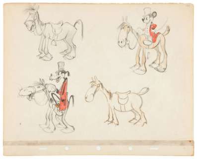â€œTHE FOX HUNTâ€ LOT OF FIVE ORIGINAL CHARACTER STUDY SHEETS ATTRIBUTED TO FERDINAND HORVATH. | Hake’s