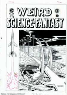 Al Feldstein - Original Cover Art for Weird Science-Fantasy #28 (EC, 1955). Evocative cover image of a mysterious - | Heritage