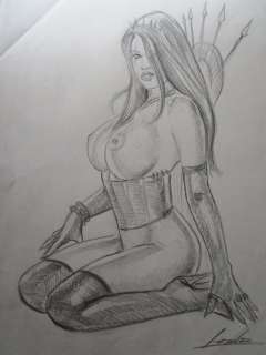 Lorenzo Sperlonga - 1 Original drawing - La Guerriere | Catawiki