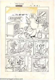 Marty Taras - Original Art for Paramount Animated Comics #7, Complete 5-page Story, "TV or Not TV!" -
