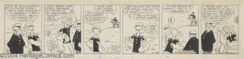 Elzie Crisler Segar - Original Comic Strip Art for Popeye Daily dated 6-18-35 (King Features Syndicate, 1935). In - | Heritage