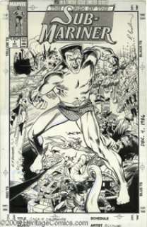 Rich Buckler - Saga of the Sub-Mariner #1 Cover Original Art (Marvel, 1988). A commanding image of Prince Namor - | Heritage