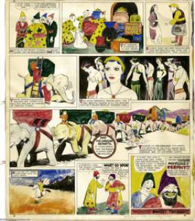 Roy Crane - Captain Easy Soldier of Fortune Hand-Colored Sunday Comic Strip Original Art, dated 11-19-33 (NEA -