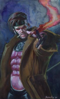 Joe Rubinstein | Gambit Painting Pink Smoke PRINT | Joe Rubinstein