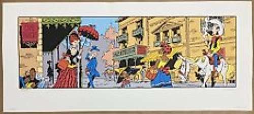 Morris - 1 Silkscreen - Lucky Luke - Le Café français - 1997 | Catawiki