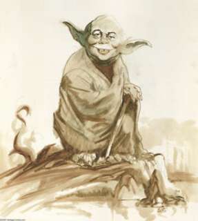 Jack Rickard - Mad #220 Cover Preliminary Painting Original Art (EC, 1981). What -- me Yoda? Alfred E. Neuman -