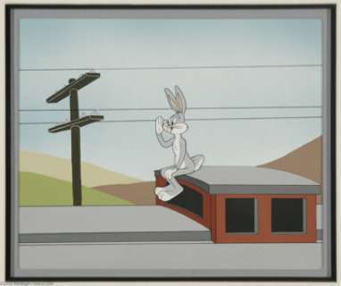 "Half-Fare Hare," Bugs Bunny Production Cel (Warner Bros., 1956). "So long screwy, see you in -