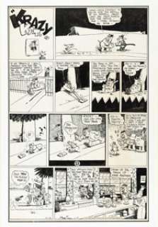 George Herriman - Krazy Kat Sunday Comic Strip Original Art, dated 11-10-35 (King Features Syndicate, 1935). - | Heritage