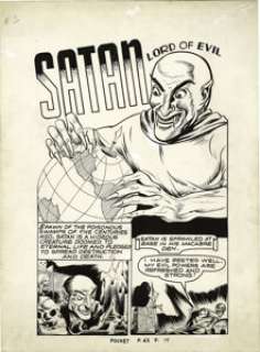 Pierce Rice (attributed) - Pocket Comics Complete 10-page Story "Satan, Lord of Evil" Original Art -
