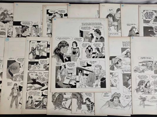 Lot 79 - MORK AND MINDY - A group of original comic book art pages featuring MORK and MINDY comic strips, | Excalibur Auctions