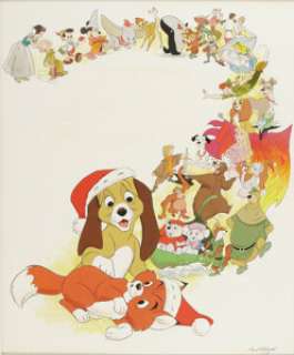 Paul Wenzel - "Walt Disney Feature Films" Poster Concept Illustration Original Art (Disney, 1981). -